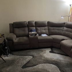 Sectional Sofa with 2 Recliners At Each End