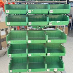 Standard Mobile Stackable Bin Organizer - ULINE H-1488 with bins -  36 x 58"