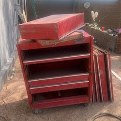Snap On Tool Box Cart Drawers Are Sticking Due To Gunk Build Up On Drawer Sliders N Stuff It's On Wheels Has Small N Bigger Drawers Red Needs Cleaned 