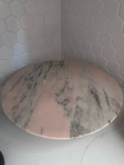Pink Marble Cake Stand / lazy Susan Decorative Pedestal Tray