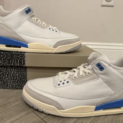 Air Jordan 3 Retro Lucky Shorts CT8532-101 Summit White Hydrogen Blue Legend Blue Photon Dust Pure Platinum Sail Size 12 Shoes NEW w/ Box