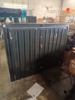 Flamaker  Storage 59*39*47 inch,Shed Outdoor Metal Trash Can Shed with Hydraulic Gas Rod Lockable Garden Tool Shed for Backyard, Lawn, Roadside  $150 