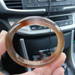 Certified Luxury Pretty Rarely Lavender Nrownish Smoky Agate Chalcedony High Translucent Size 57_59mm