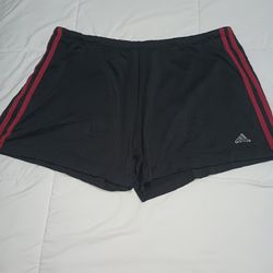 Adidas Women Sport Shorts Red And Black