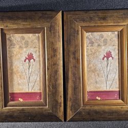 Two Vintage 1980s Framed 10"x15" "Seasons Art In Motion" Scrolls By Artist Kimberly Baker. Rare Find!