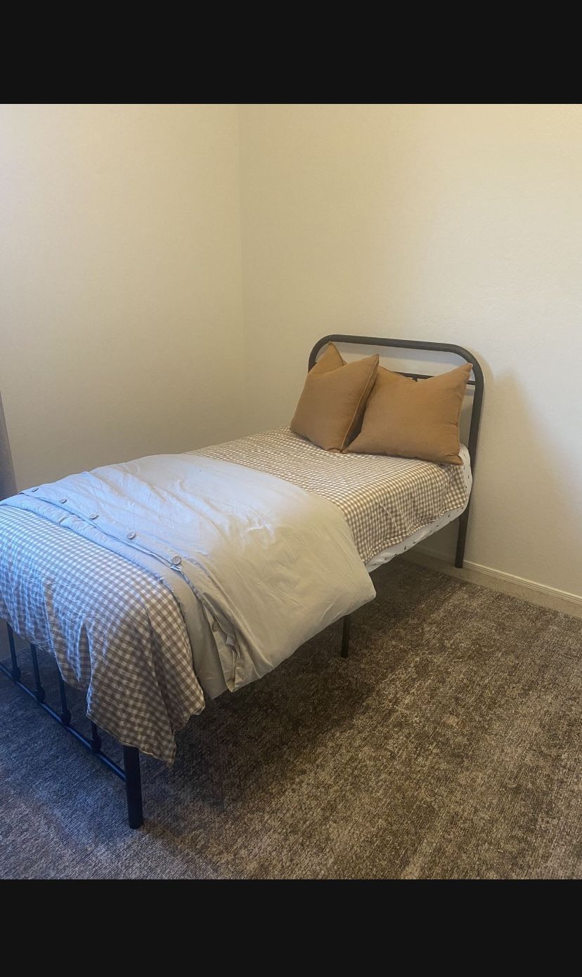 Twin Bed Frame and (3) Mattresses Included 