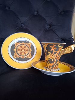 Versace Rosenthal Porcelain Cup Saucer and Plate Set