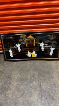 Oriental black lacquered art