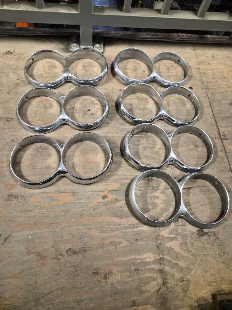 1964 Ford Thunderbird Front Chrome Headlamp Headlight Door Bezels