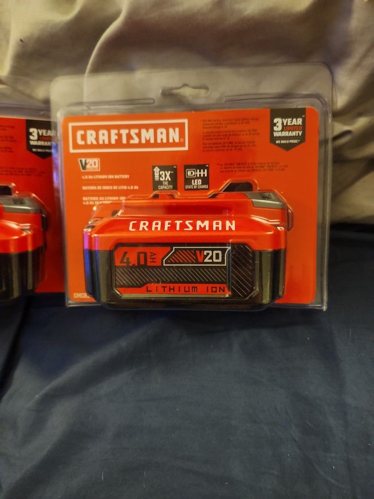 2 BRAND NEW Craftsman 20V Batteries