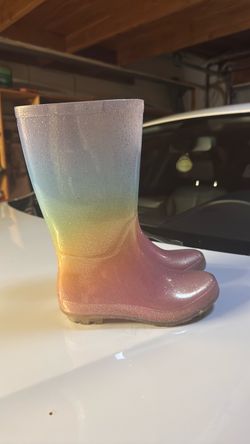 Kids Rainbow Glitter Rain Boots