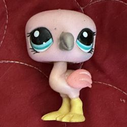 Littlest Pet Shop #1023 Pink Flamingo Bird With Blue Eyes - Hasbro LPS