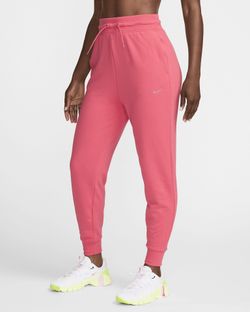 NWT Nike Women's Dri-FIT One French Terry High-Waisted 7/8 Joggers Pink M