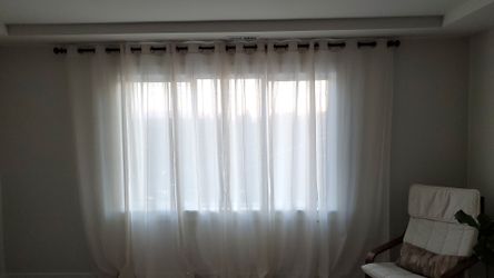 6 panels of linen curtains 96in lenght