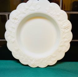 Vintage rare Westmoreland paneled milk glass plate with depressed center