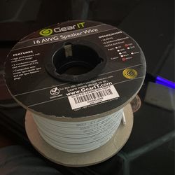 90ft 16AWG White Speaker 2 Wire Conductor