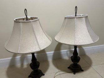 Elegant Matching Table Lamps Set – Bronze Finish – Traditional Luxury Decor