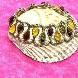 Sterling Amber Bracelet