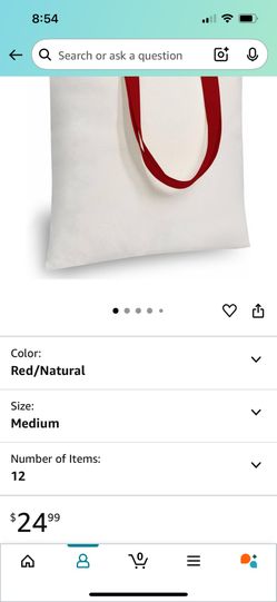 12 Ct. Plain Tote Bags Red Handles