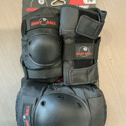 Eight Ball Multi Sport Pad Set 3-Pack Knee Elbow Wrist Protection 14+ NEW