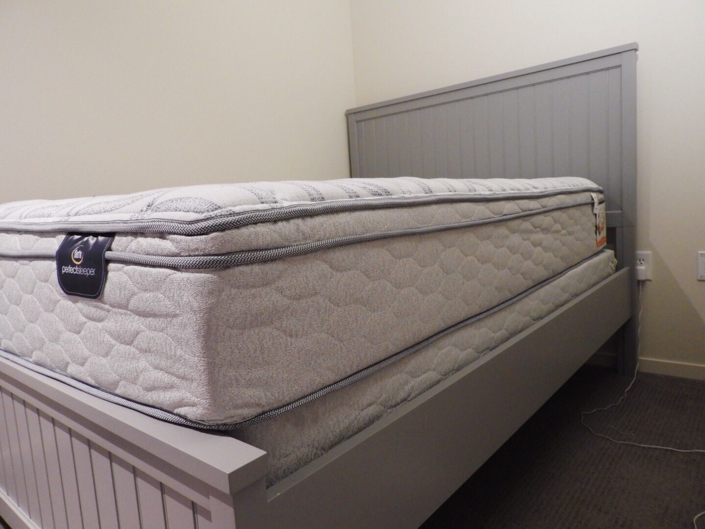 $300 POTTERY BARN BED $225 SERTA MATTRESS AND BOX SPRING