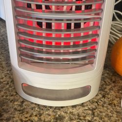 Mini Air Conditioner, 3-IN-1 Small Air Conditioner w/ 3-Level Humidify & 3 Speeds, 7-Color Night Lights, Top Fill Tank for 8H Cooling, Desk Portable A