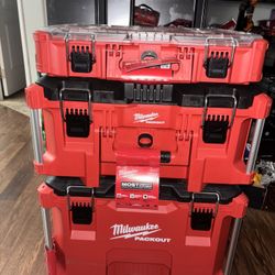 Milwaukee PACKOUT 3-Piece Tool Box Set – New