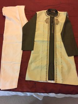 Boys silk 3 piece kurta pajama set