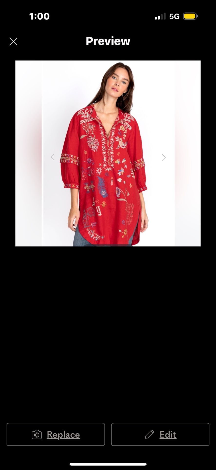 Red Johnny Was Tunic XS