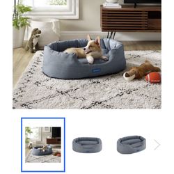 MISSY SMALL NAVY BLUE ROUND DOG BED