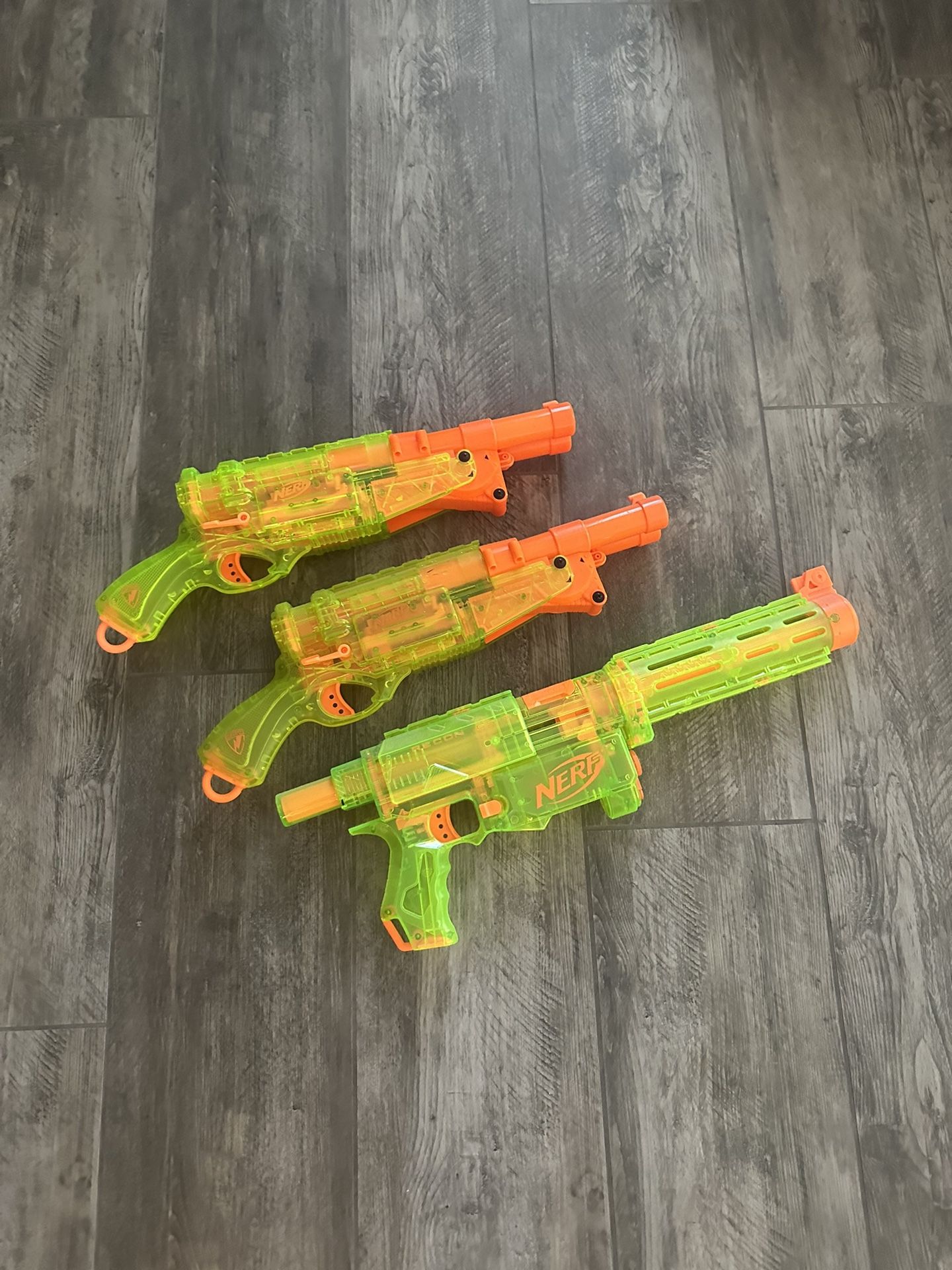 super Rare Green Clear Nerf Guns