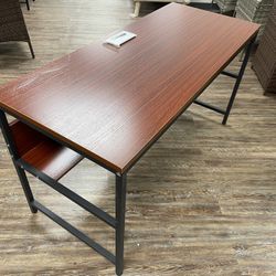 Home Computer Desk with Bookshelf 55 Inch Study Writing PC Laptop Table, Home Office Desk, Modern Simple Design