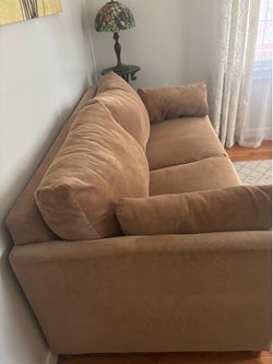 Lazy-boy slipper sofa, light brown