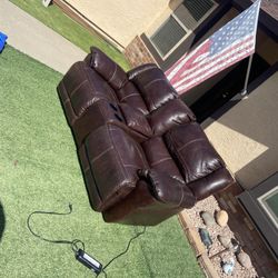 2 Electric Reclining Leather Couches