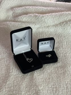 Kay Jewelers Christmas Bundle Matching Set For Girlfriend: Necklace + Ring