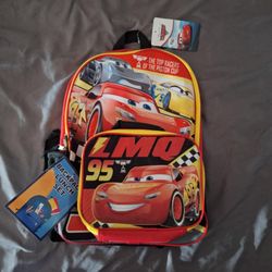 Disney Pixar Cars Backpack with detachable Lunchbag