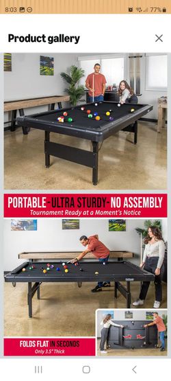 GoSports 8 ft Portable Pool Table - NO Assembly + Full Accessories Set