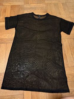 Black Mesh T-Shirt Dress