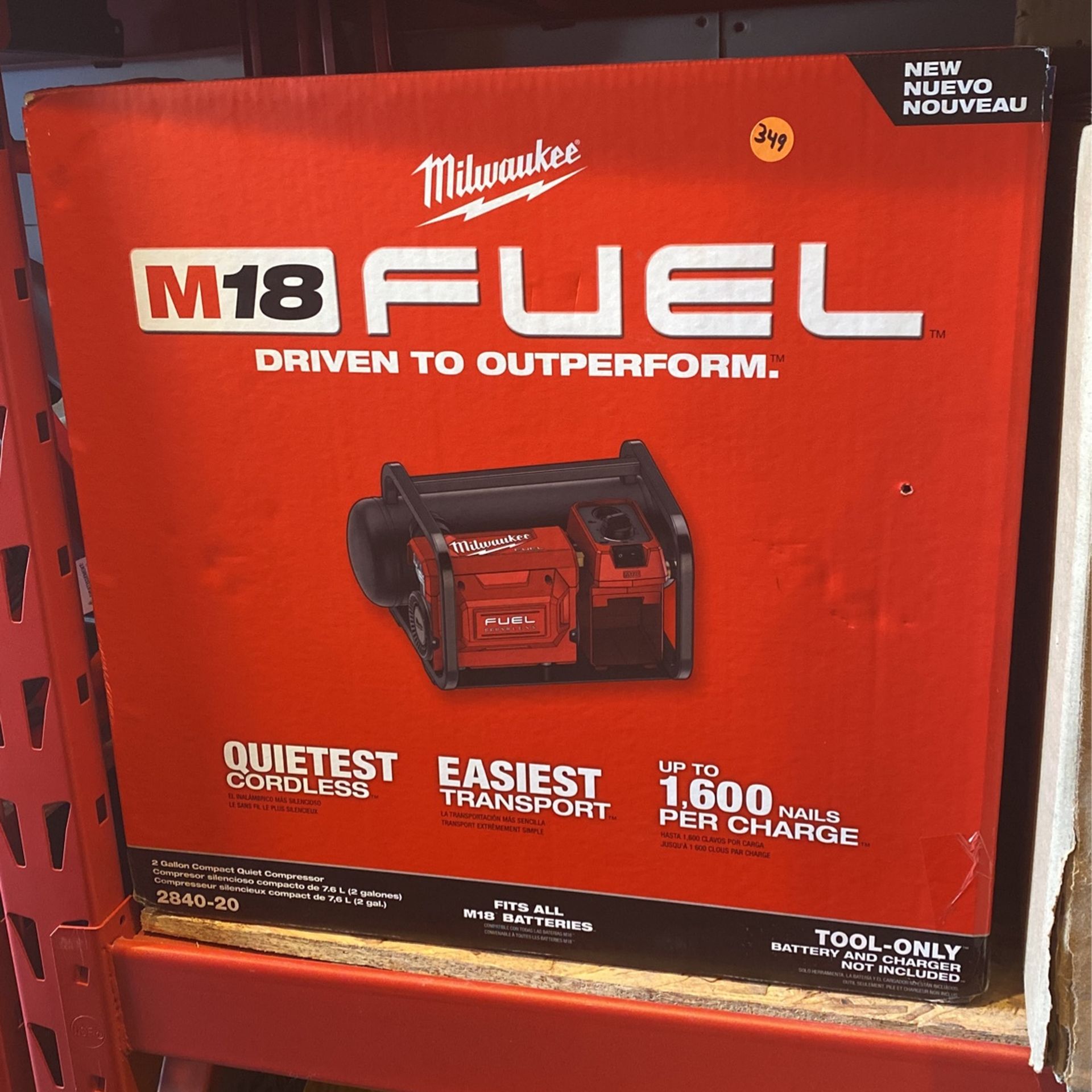 Milwaukee M18 FUEL 18-Volt Lithium-Ion Brushless Cordless 2 Gal. Electric Compact Quiet Compressor (Tool-Only)