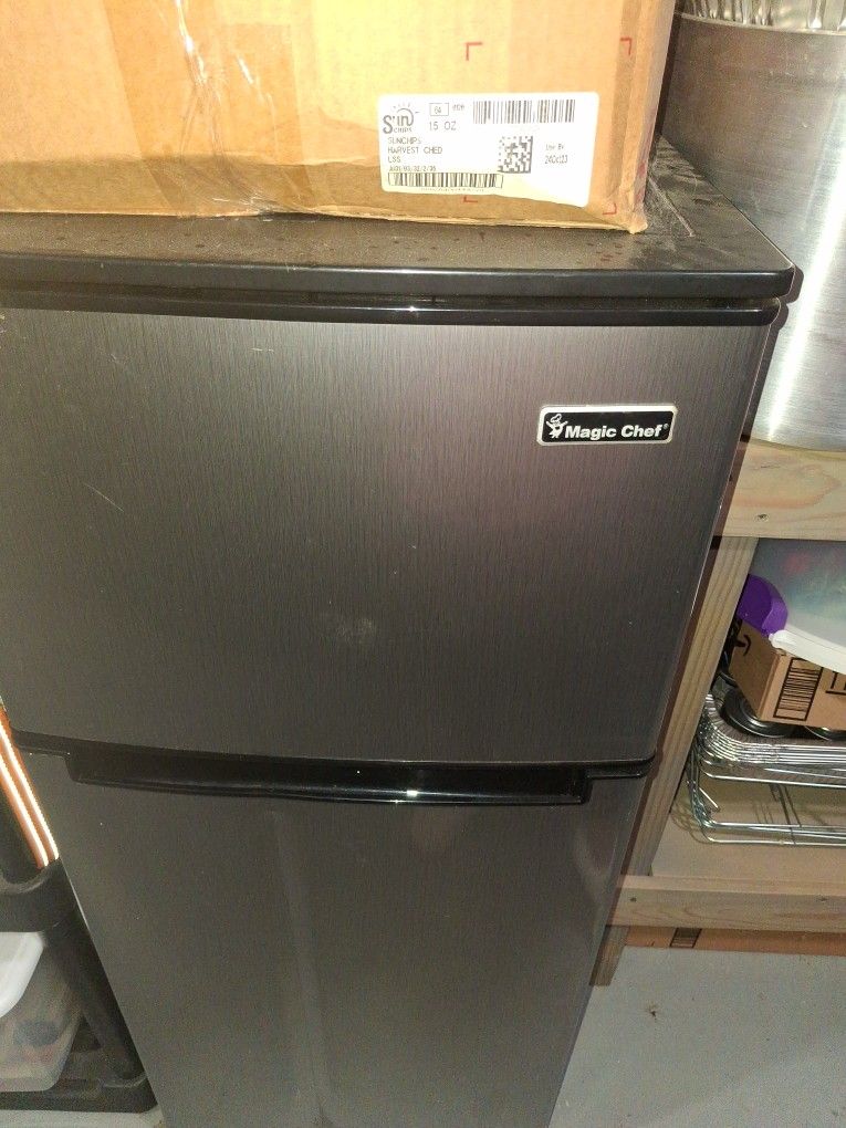 Small Fridge 1 Years Old (MAGIC Chef) Silver Stainless Steel