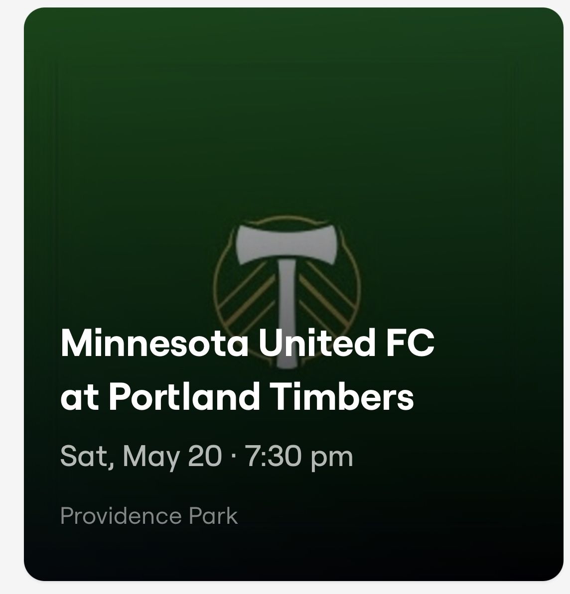 Timbers Vs Minnesota May 20 7:30