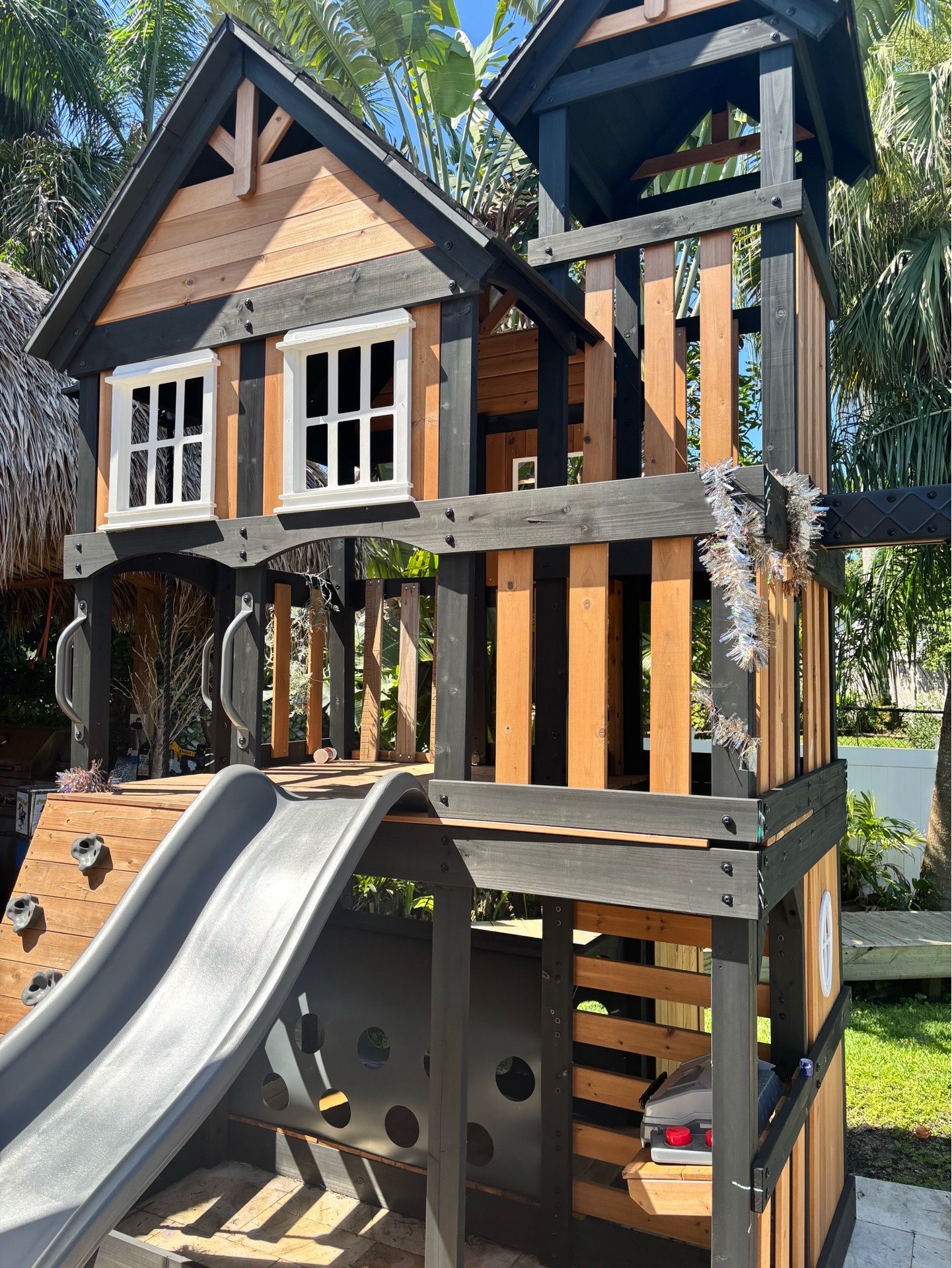 Mystic Tower Playset with swings and slide