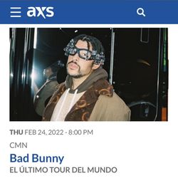 (2) Tickets To Bad Bunny In Concert @ Staples