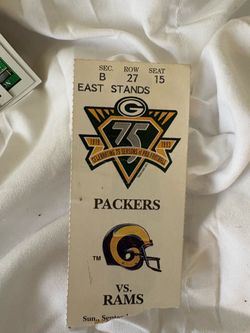 Packers vs rams vintage ticket stub