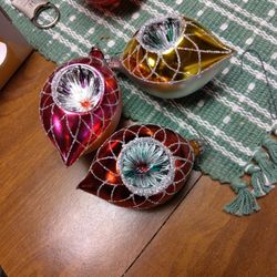 Vintage Glass Christmas Ornaments Perfect Condition 