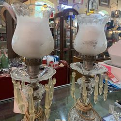 1930s matching lamps. Fresh bulbs put in.  Works!  25.00  Johanna at Antiques and More. Located at 316b Main Street Buda. Antiques vintage retro furni