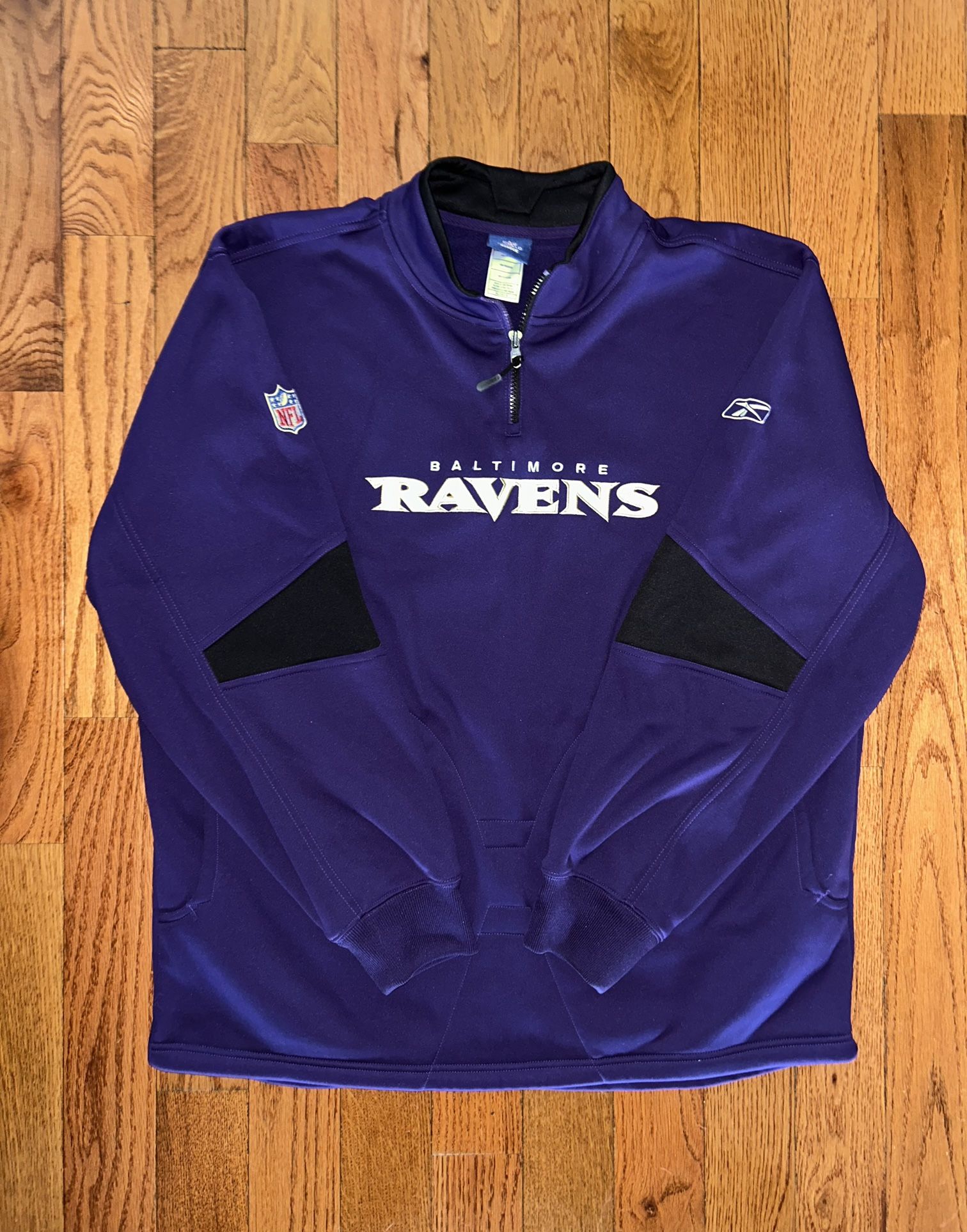 Baltimore Ravens Reebok On-Field Vintage 1/4 Zip Size XL
