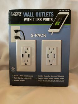 Feit Electric Wall Outlets with 2 USB Ports 2-Pack