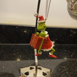 Dr Seuss The Grinch with Red Present Ornament 2021 Hallmark