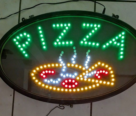 Pizza LED Flashing Light Restaurant Bar Home Decor
